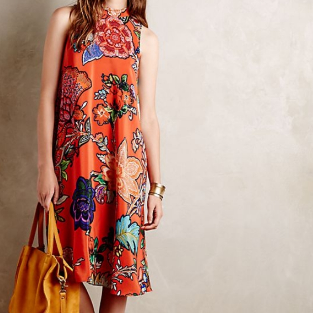 Maeve - Anthropologie silk floral dress